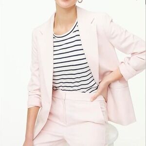 J Crew Sunwashed Pink One Button Blazer Jacket Size 14 Feminine Career Boss $198